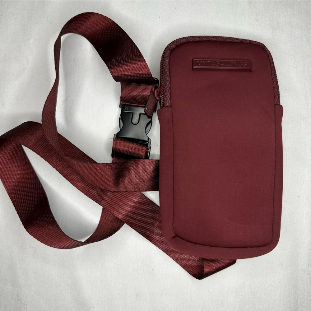 My Tagalongs Burgundy Crossbody Bag Soft Neoprene Straps Zippered